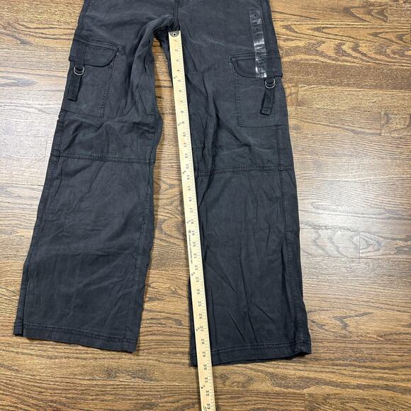 American Eagle Pants Womens 4 27W Black Dreamy Drape High Rise Wide Leg Cargo - Picture 6 of 9